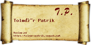 Tolmár Patrik névjegykártya