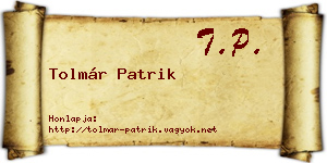 Tolmár Patrik névjegykártya